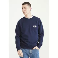 Polerón Crewneck Regular Fit Azul Oscuro 