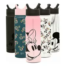 Simple Modern Disney Character Botella De Agua Aislada Con Color Disney: Minnie Mouse En Rubor