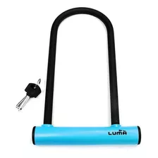 Candado U-lock Luma 35hu + Cable De Acero 120cmx10mm Color Azul