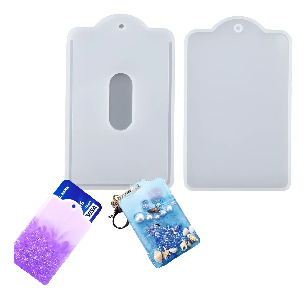 Molde Silicona Set Para Tarjeta Sube Credencial Blanco