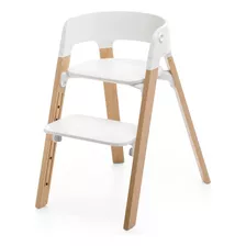 Stokke Silla Steps Patas Naturales Y Asiento Blanco Sistem