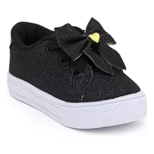 Tenis Infantil Feminino Menina Glitter Com Laço