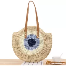 Bolsa De Praia Redonda Grande Feminina Com Forro Olho Grego