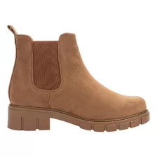 Bota Moto Chelsea Tipo Gamuza Hpc Polo Cinnamon Mujer 828