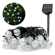 Solar Pisca-pisca 30 Bolas Led Solar Natal Luz Branco Frio