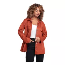 Casaco Feminino Manga Longa Blusa Camurça Botão Inverno Leve