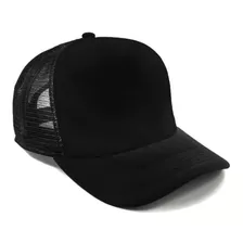 Boné Trucker Tela Redinha Esportivo Liso Preto Na Promoçao