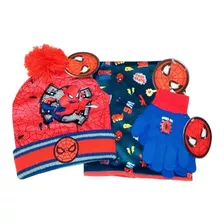 Cuello Polar + Gorro + Guantes Spiderman Hombre Araña Marvel