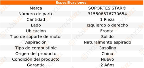 (1) Soporte Motor Del Izq/der Brookwood V8 5.7l 70/72 S Star Foto 2