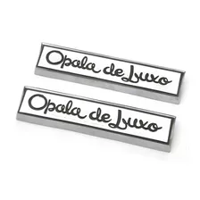 Par Emblema Opala De Luxo Lateral Cromado Brasão Friso Grade