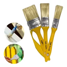 Kit 3 Pincel Multiuso Pintura De Cabo Plástico 3/4 2 1 