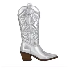 Botas Mid Cut Martin Plata Mujer Talla Grande Tacones Punta