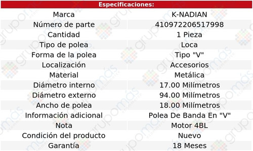 Polea Accesorios Metalica Tipo  V  Toronado V8 5.0l 83 Foto 3