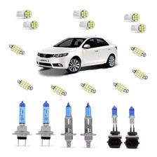 Kit Lampadas Super Branca + Leds Farol/milha Kia Cerato