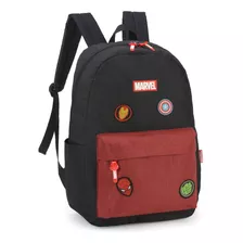 Mochila De Costas Vingadores Escolar C/ Patches Marvel