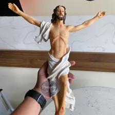 Jesus Ressuscitado 40cm - Resina Italiana Escultura Perfeita Cor Colorido