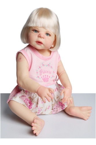 Boneca Bebê Reborn Abigail Sorrindo 48cm Corpo de Silicone Mundo Kids