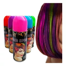 6 Pz Pintura Para Cabello En Aerosol Spray Colores Lavable