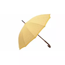 Paraguas Largo Reforzado 12 Varillas Bastón Amarillo Rayado