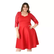 Vestido Casual Con Encaje Para Tallas Extra Grandes Fiesta 