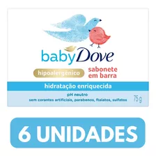 Kit 6 Sabonete Em Barra Baby Dove Hidratação Enriquecida 75g