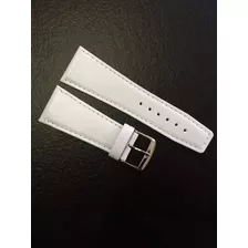 Pulseira Para Relogio Em Couro Legitimo 30 Mm Branco