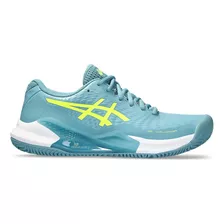 Asics Gel-challenger 14 Clay Mujer Gris Blue/safety Yellow
