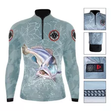 Camisa Camiseta Para Pesca Corvina Com Proteção Uv50 