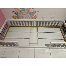 Cama Montessoriana Solteiro Branco E Cinza Maria