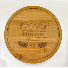 10 Convites P/padrinhos Personalizados Tábua Em Bambu 30cm