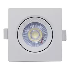 Spot Led 7w Quadrado Embutir Gesso Direcionavel Teto