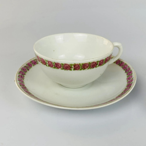Par De Xícaras De Chá Porcelana Bavária Floral Vintage Branco 2