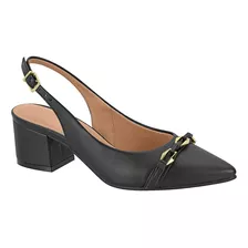 Scarpin Vizzano Salto Grosso Bico Fino Slingback 1220360