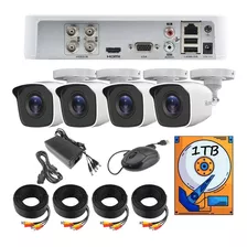 Kit Video Vigilancia 4 Cámaras Hd 2mp / 1080 En Metal 1tb