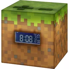 Reloj Despertador Digital De Mesa Bloque De Minecraft Color Cafe