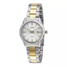 Reloj Casio Ltp-1302sg-7a Para Dama Plateado/ Dorado 