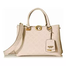 Guess Bolsos Satchel Para Mujer Beige, Beige Color Rosa Logo