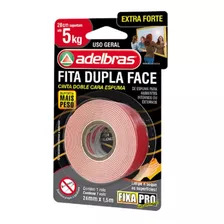 Fita Dupla Face Espuma Extra Forte 5kg Externa 24mm X 1,5m