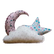 Combo Almohadones Decorativos Luna Estrella Y Nube