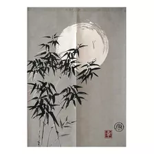 Myru Tapiz De Cortina De Puerta Japonesa Noren (bambú Y Luna