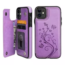 Funda Violeta Con Tarjetero Para iPhone 11 6.1 Pulgadas