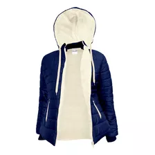 Campera Inflable Mujer Con Corderito Capucha Desmontable G6