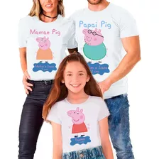 Kit 3 Camisetas Peppa Pig Personalizada Família