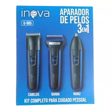 Aparador De Pelos 3 Em 1 Cabelos; Barba; Nariz Inova U-985