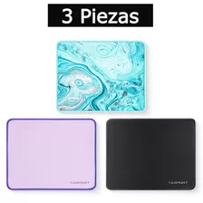 Terport 3 Piezas Mouse Pads Antideslizantes 26x21cm Con Color Azul/morado/negro, Mauspads Lavables Portatiles Para Oficina, Mousepads Gamer Para Computadoras Pc, Laptops