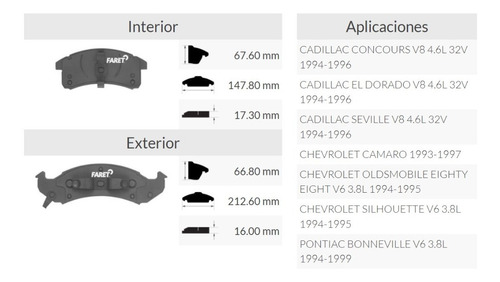 Balata Delantera Chevrolet Oldsmobile Eighty V6 3.8l 94-95  Foto 5