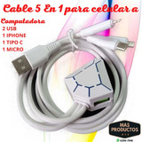 Cable 5en1 Celulares A Computadora