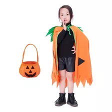 Niño Disfraz De Halloween Cosplay Calabaza Vestido De Fiesta Con Bolsa De Calabaza