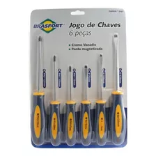 Jogo Chave Fenda Brasfort+phillips Com 06 Pecas 7029