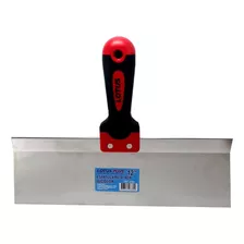 Espátula Reta Inox Para Gesso Drywall Cabo Emborrachado 12''